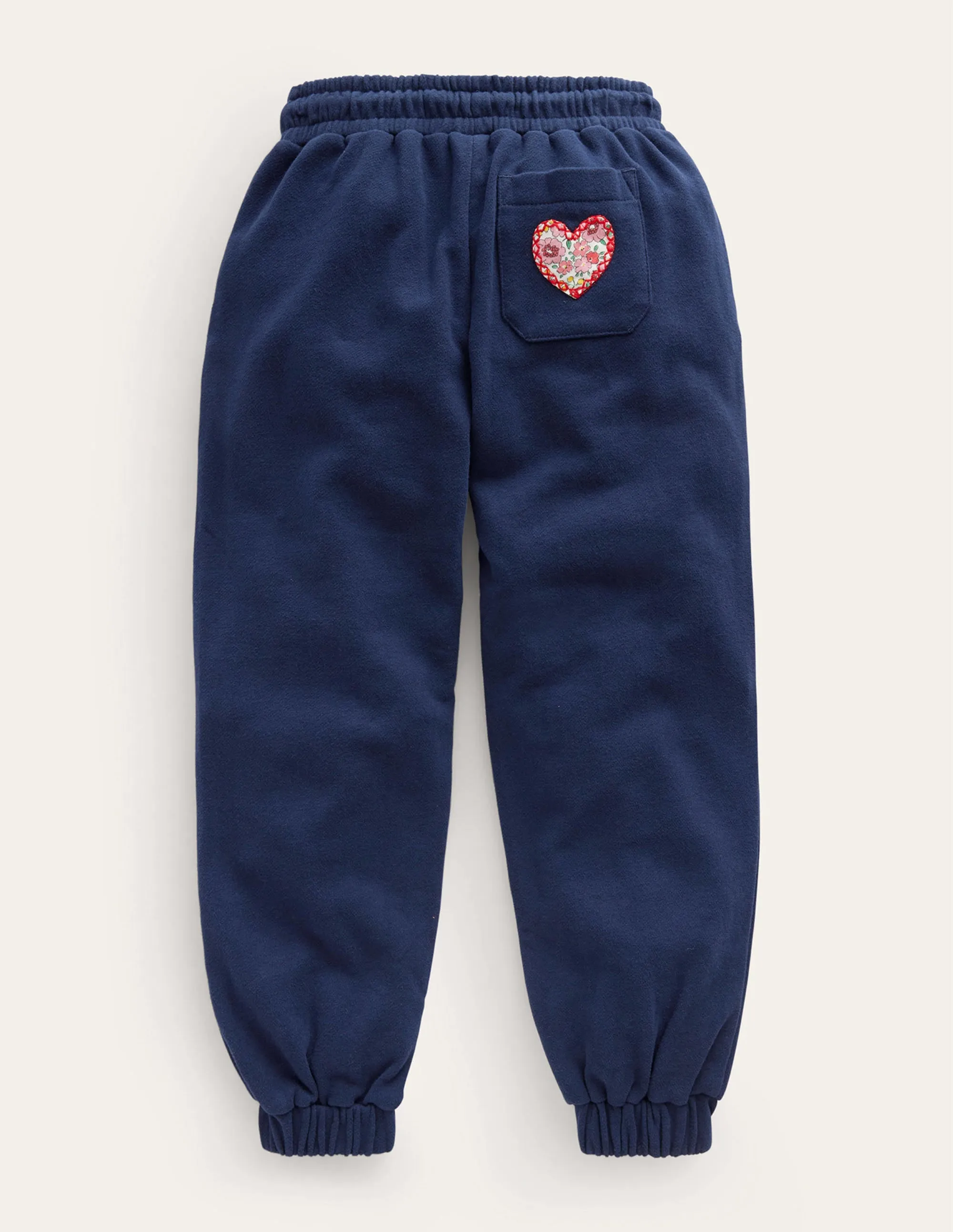 Appliqué Joggers-French Navy Hearts