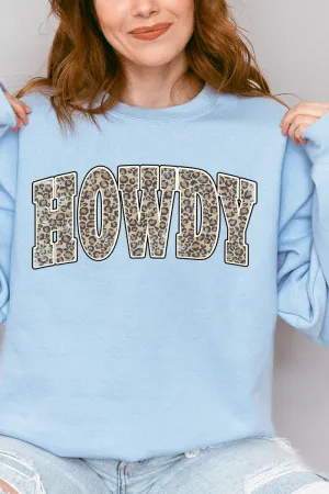 Arched Howdy Leopard Heavy-weight Crew Sweatshirt