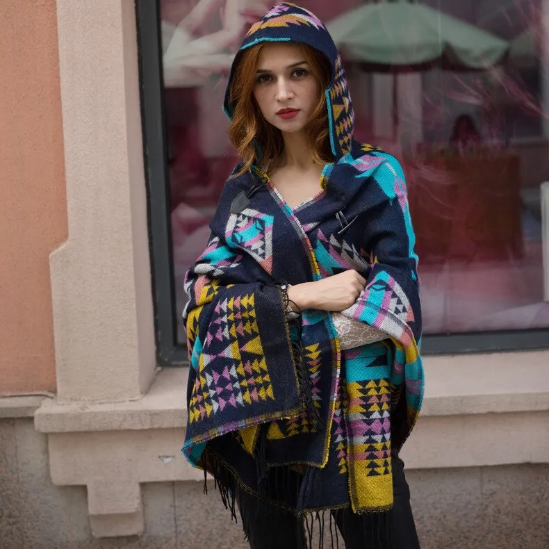 Aztec Style Multifunction Poncho