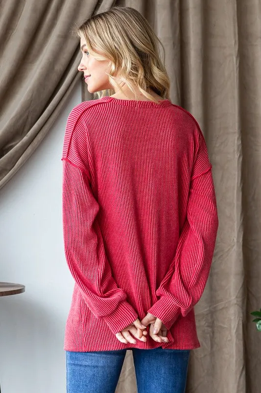 Be Merry Ribbed Long Sleeves - 2 Colors! - FINAL SALE