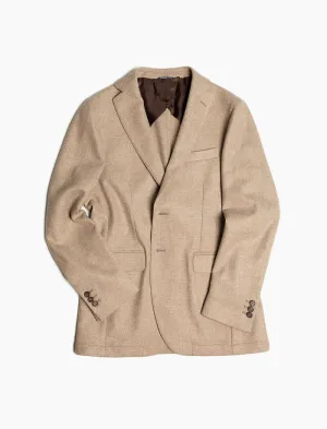 Beige Twill Lambswool Blazer