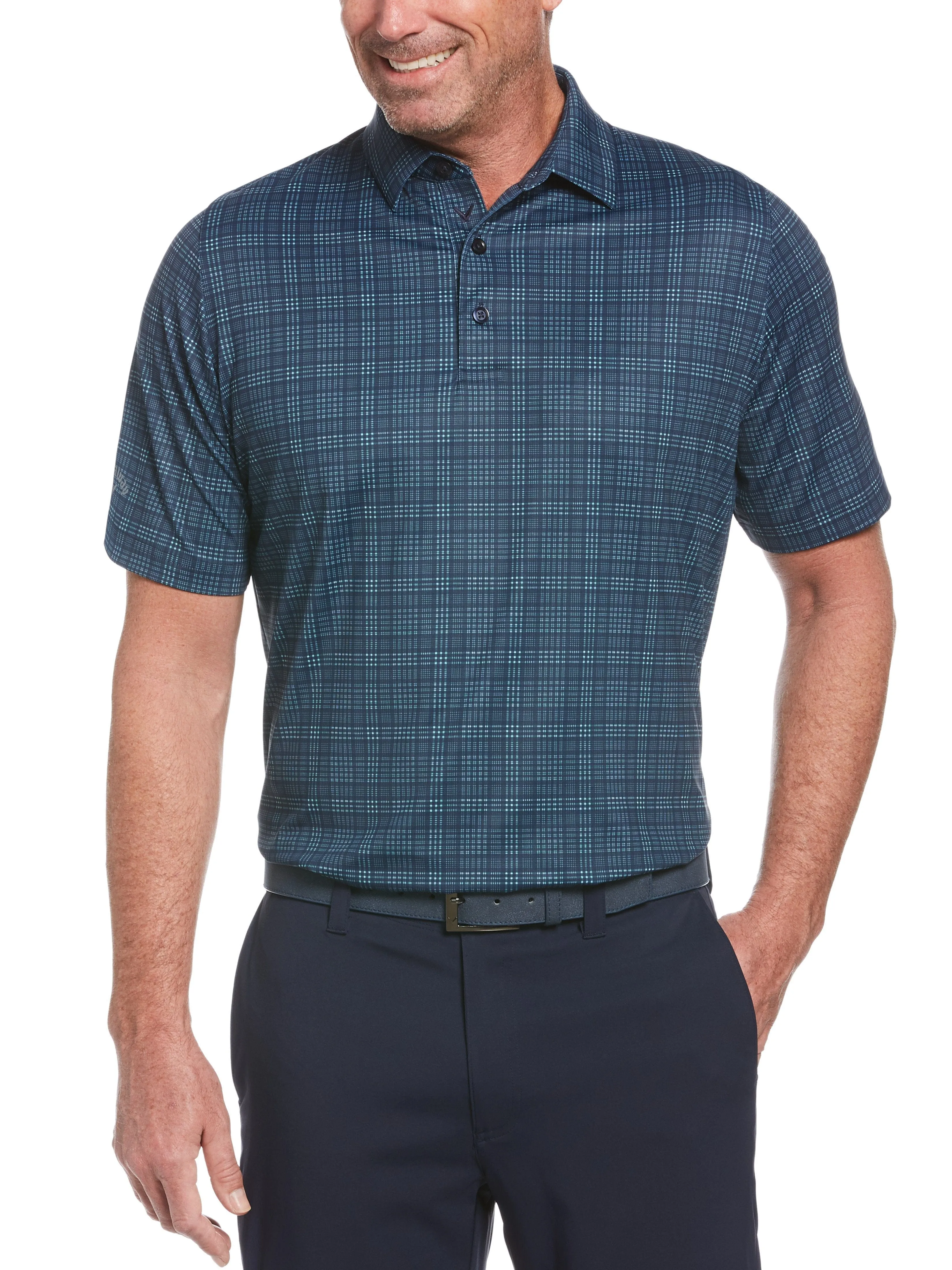 Big & Tall Printed Marled Polo