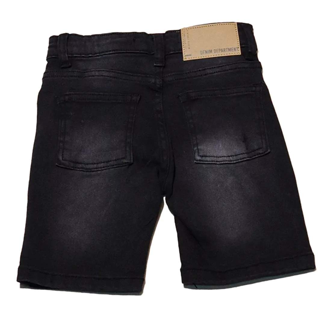 Black Rip Repair Shorts