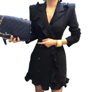 Brief Spring Autumn Women Blazer Dress