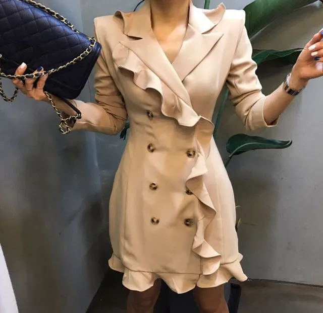 Brief Spring Autumn Women Blazer Dress