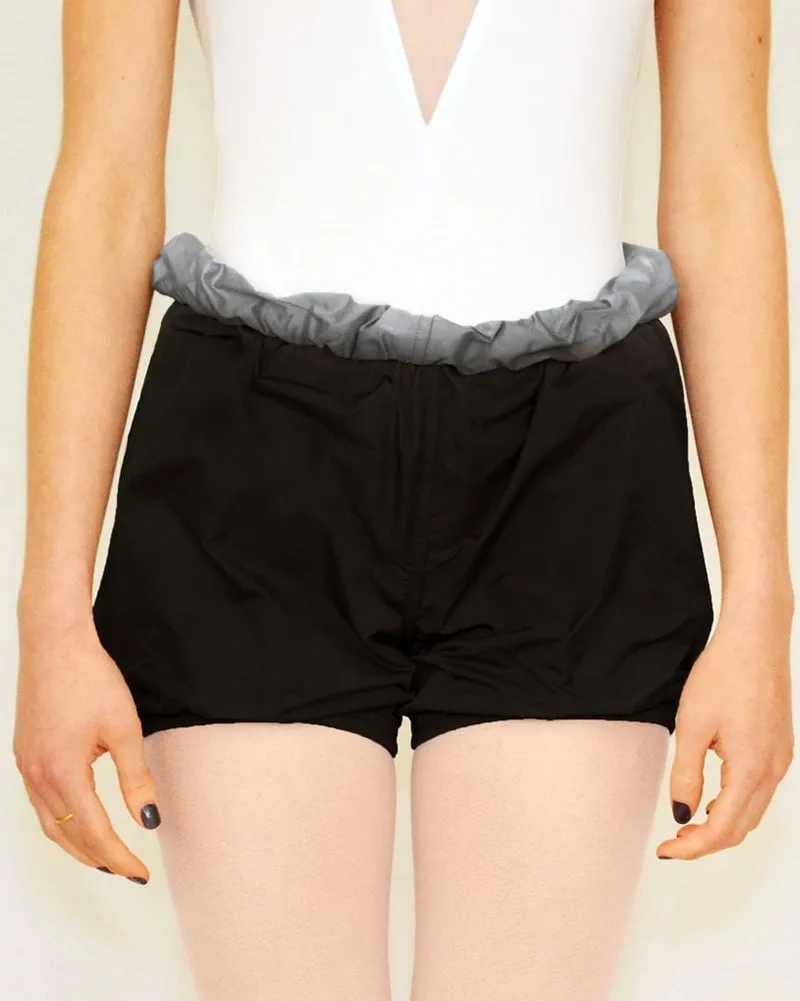 Bullet Pointe Ripstop Reversible Warmup Dance Shorts - Womens - Black/Grey