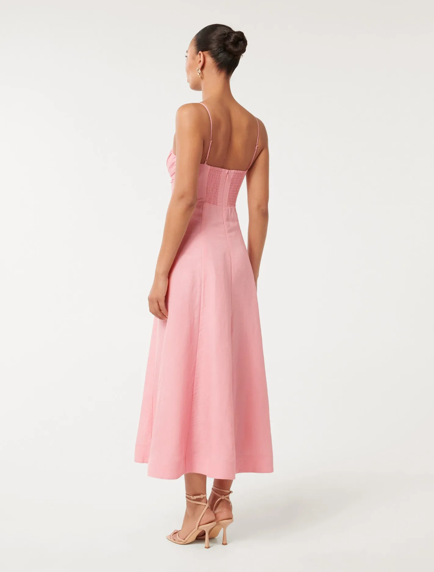 Camilla Strappy Ruched Midi Dress