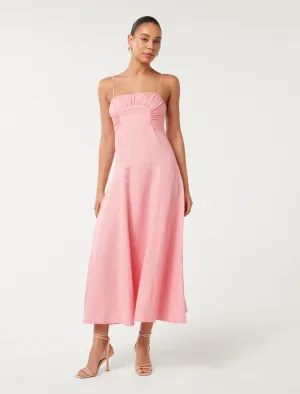 Camilla Strappy Ruched Midi Dress