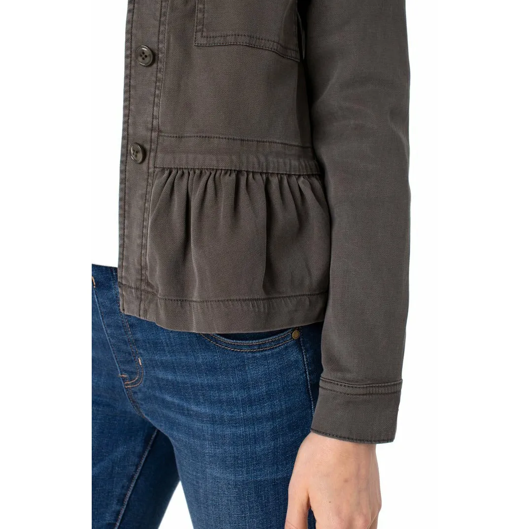 Cargo Jacket With Peplum Hem