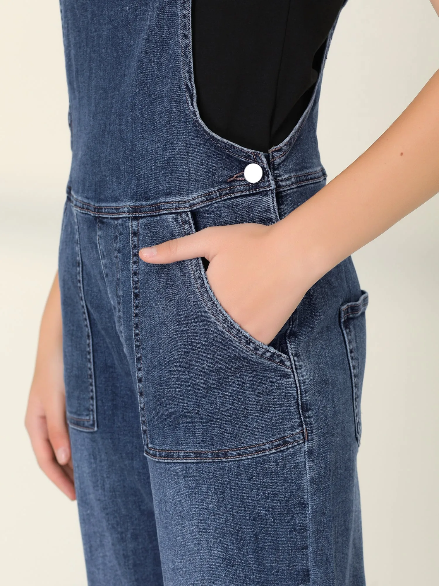 Casual Adjustable Denim Bib Long Overalls Jeans Pants Jumpsuits