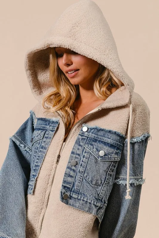 Charlotte Denim Fleece Hoodie