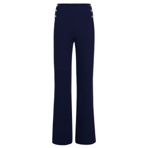 Crepe Wide Leg Trouser - Navy