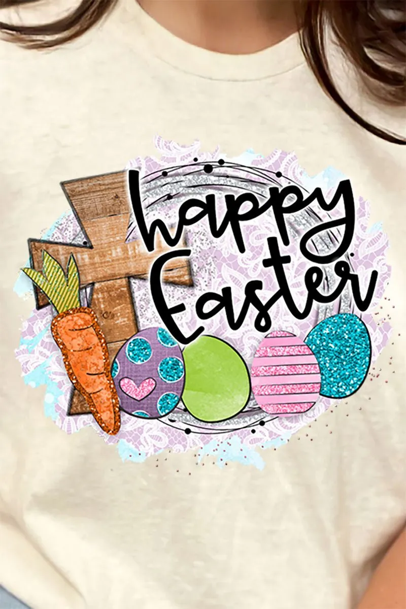 Cross Happy Easter Short Sleeve Relaxed Fit T-Shirt