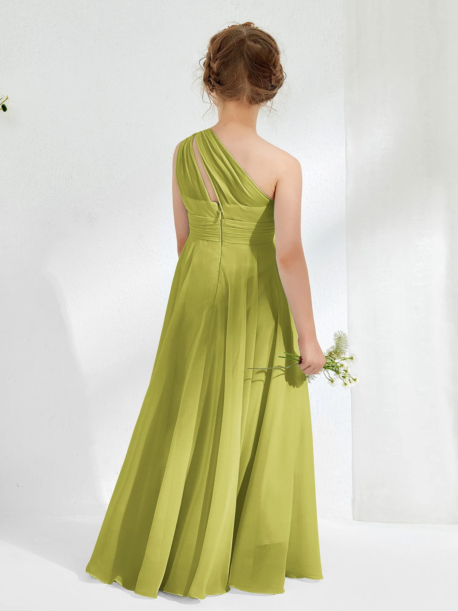 Cute One Shoulder  A-line Junior Bridesmaid Dresses Clover