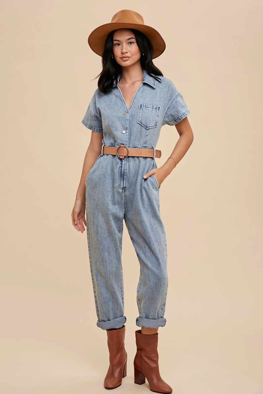 Denim Utility Jumpsuit