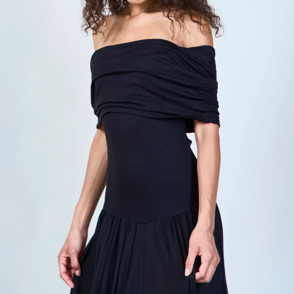 Draped cowl neck maxi dress wholesale