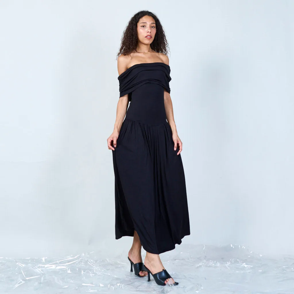 Draped cowl neck maxi dress wholesale