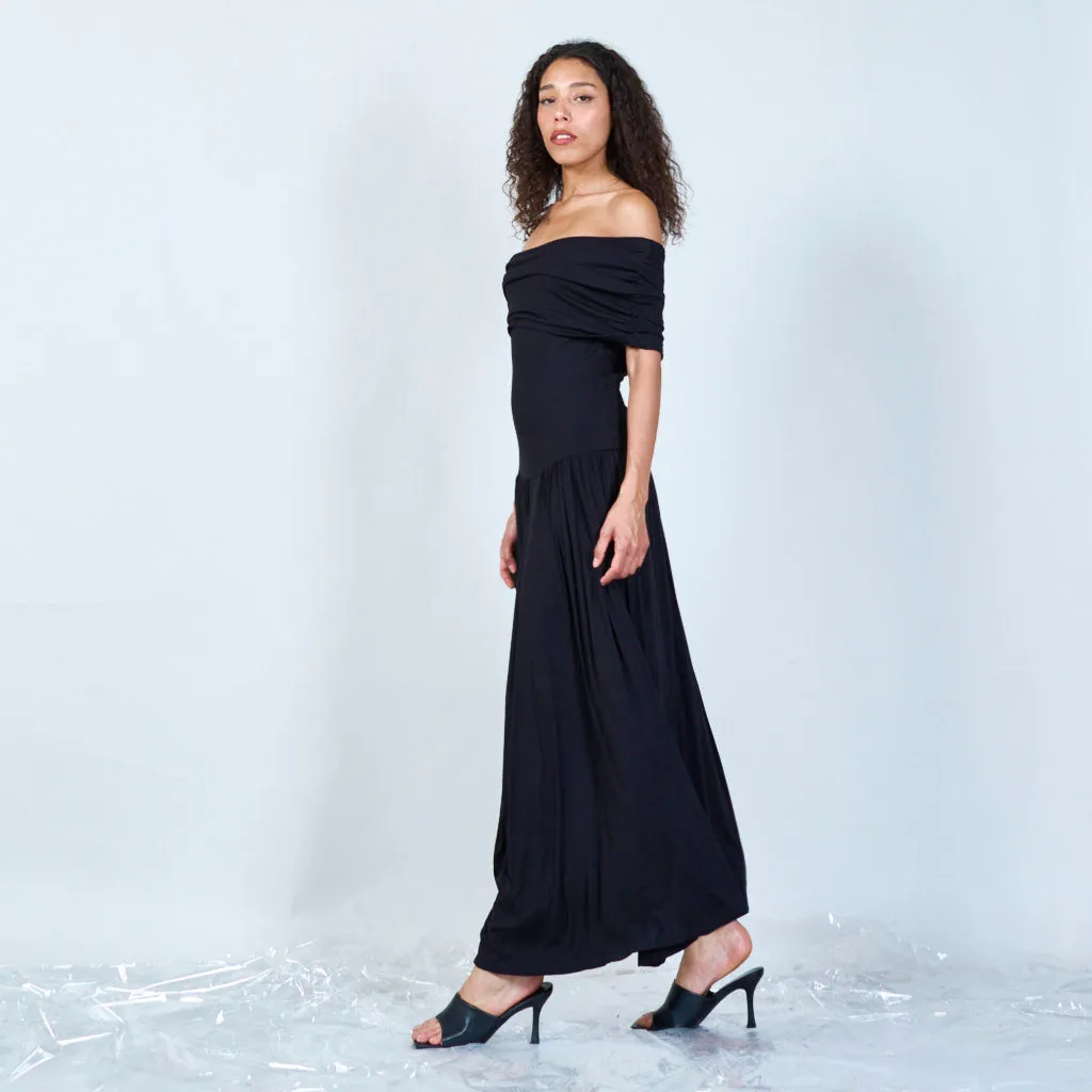 Draped cowl neck maxi dress wholesale