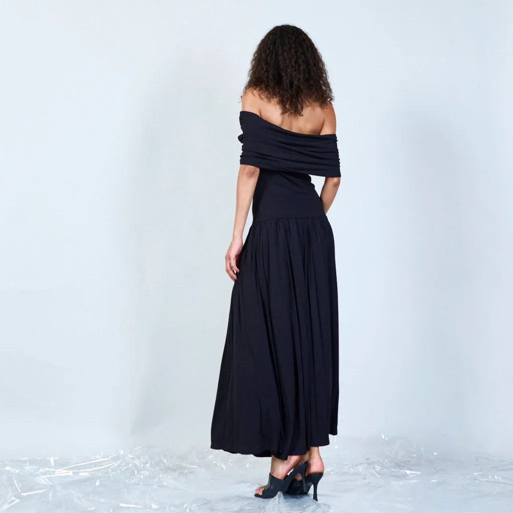 Draped cowl neck maxi dress wholesale