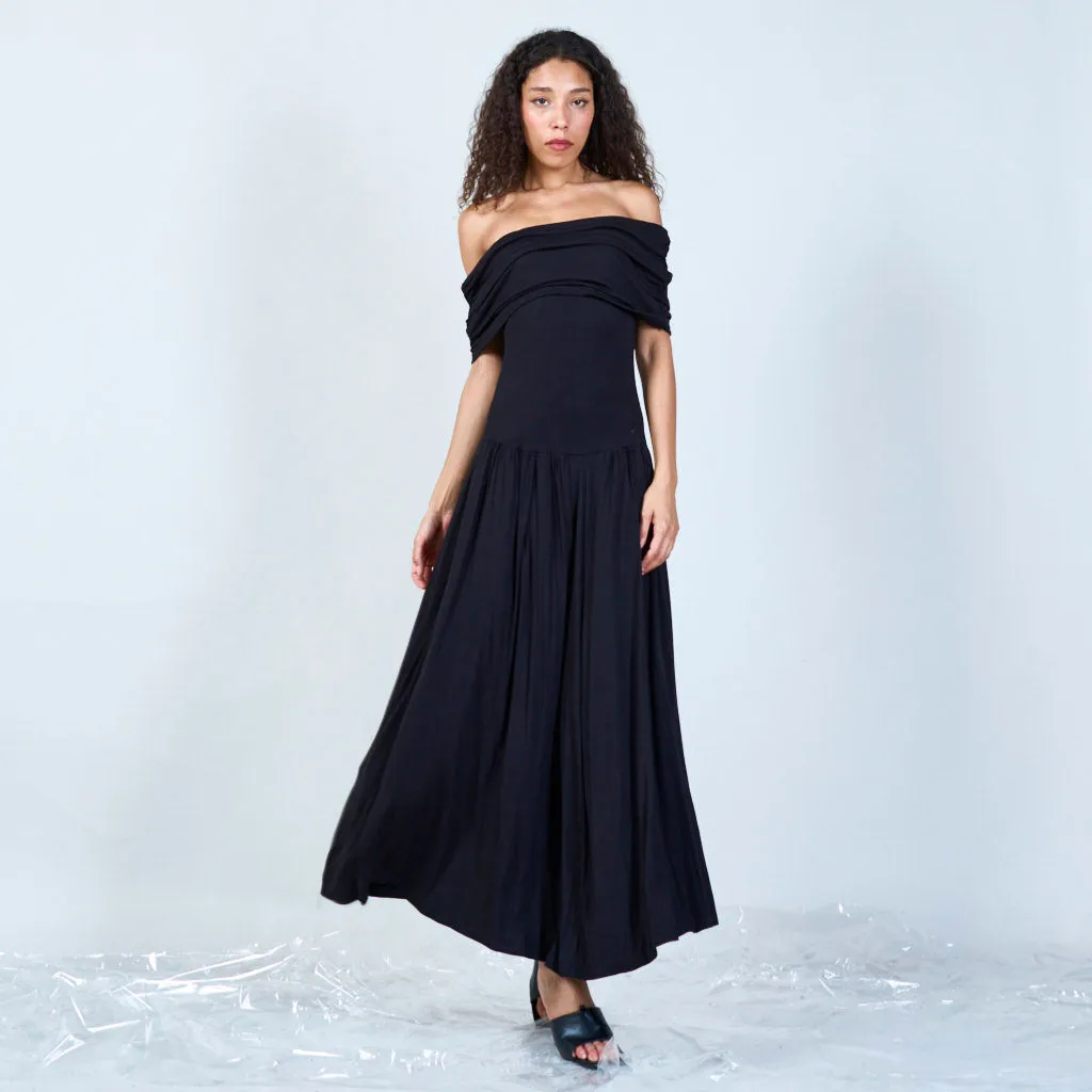 Draped cowl neck maxi dress wholesale