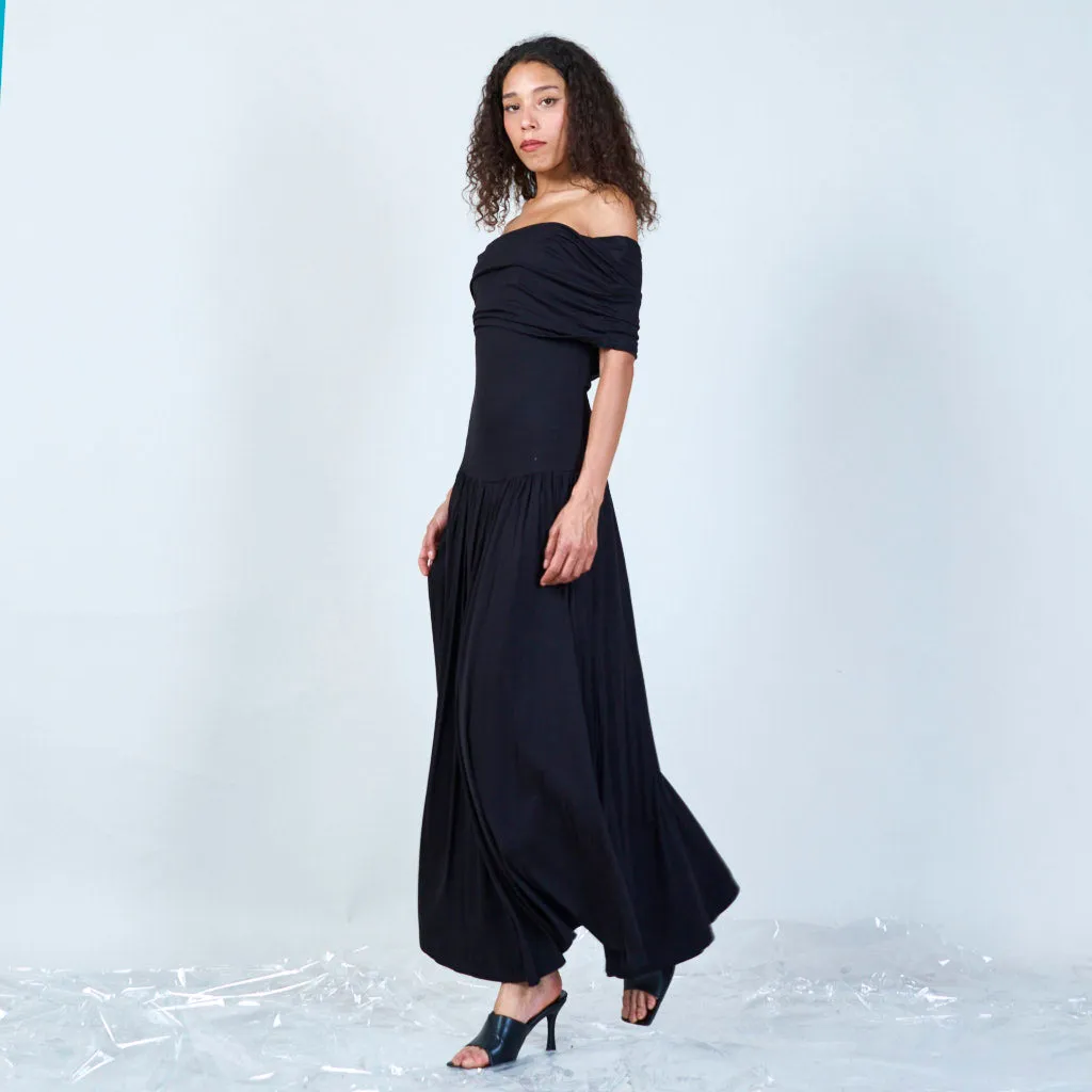 Draped cowl neck maxi dress wholesale