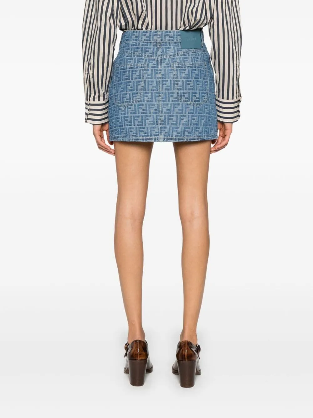 FENDI Chic Denim Mini Skirt with Classic Five Pocket Design