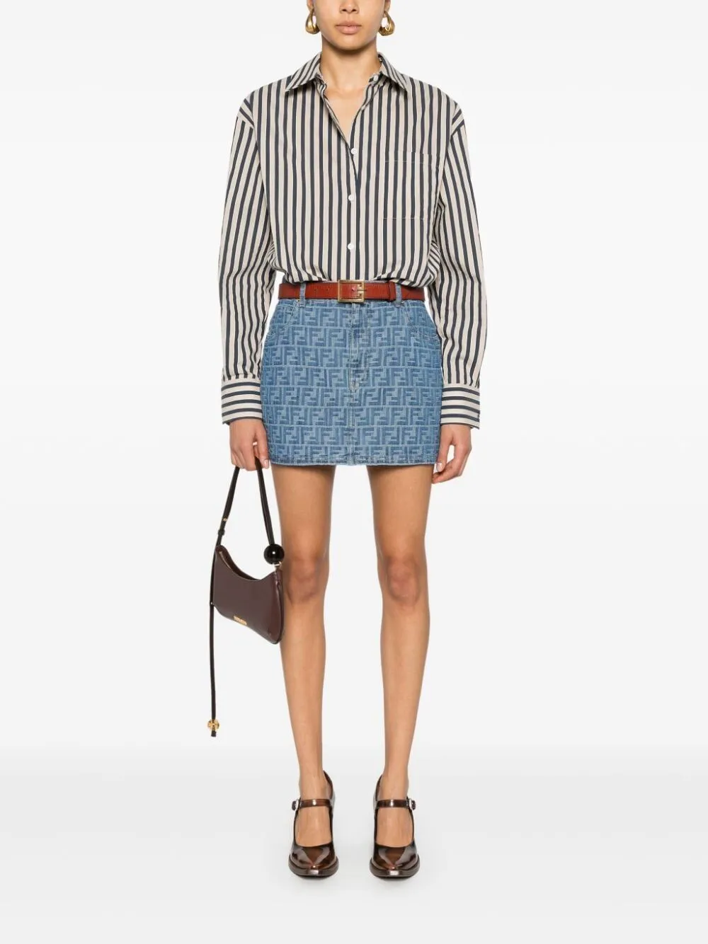 FENDI Chic Denim Mini Skirt with Classic Five Pocket Design