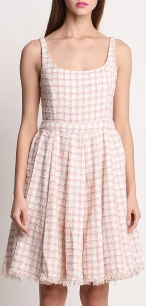 Frayed Tweed Lattice Dress