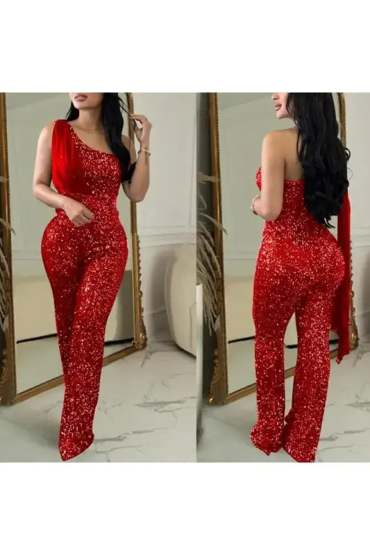 Giving It To You Shimmer Sequin Jumpsuit