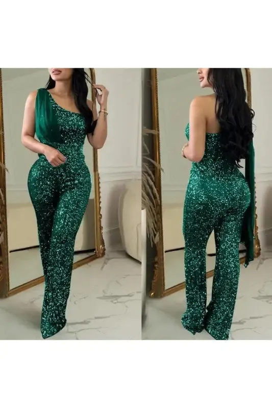 Giving It To You Shimmer Sequin Jumpsuit