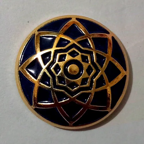 Golden Blue Traditional Design Metal Buttons