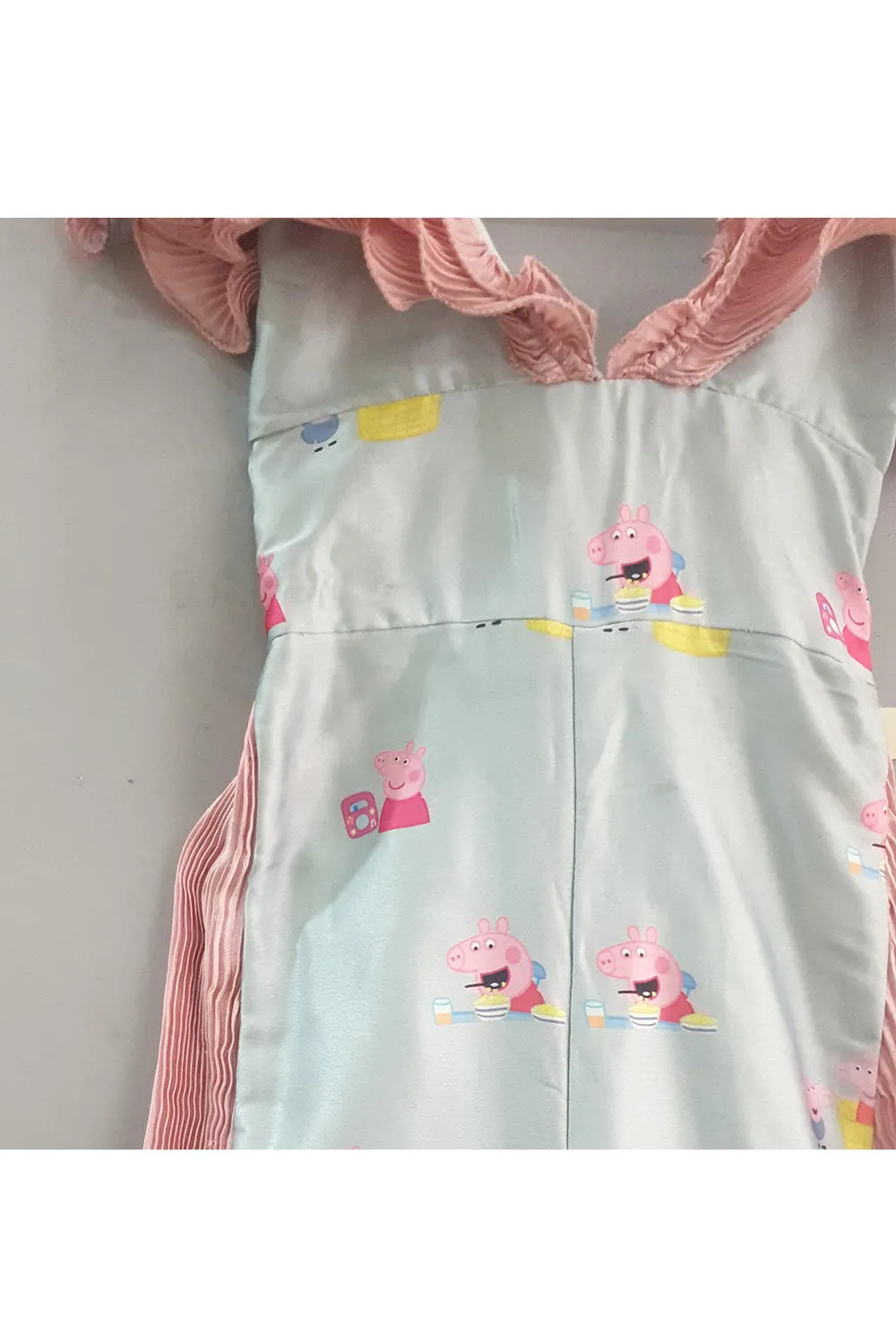 Grey And Pink Peppa Pig Printed Pleated Jumpsuit