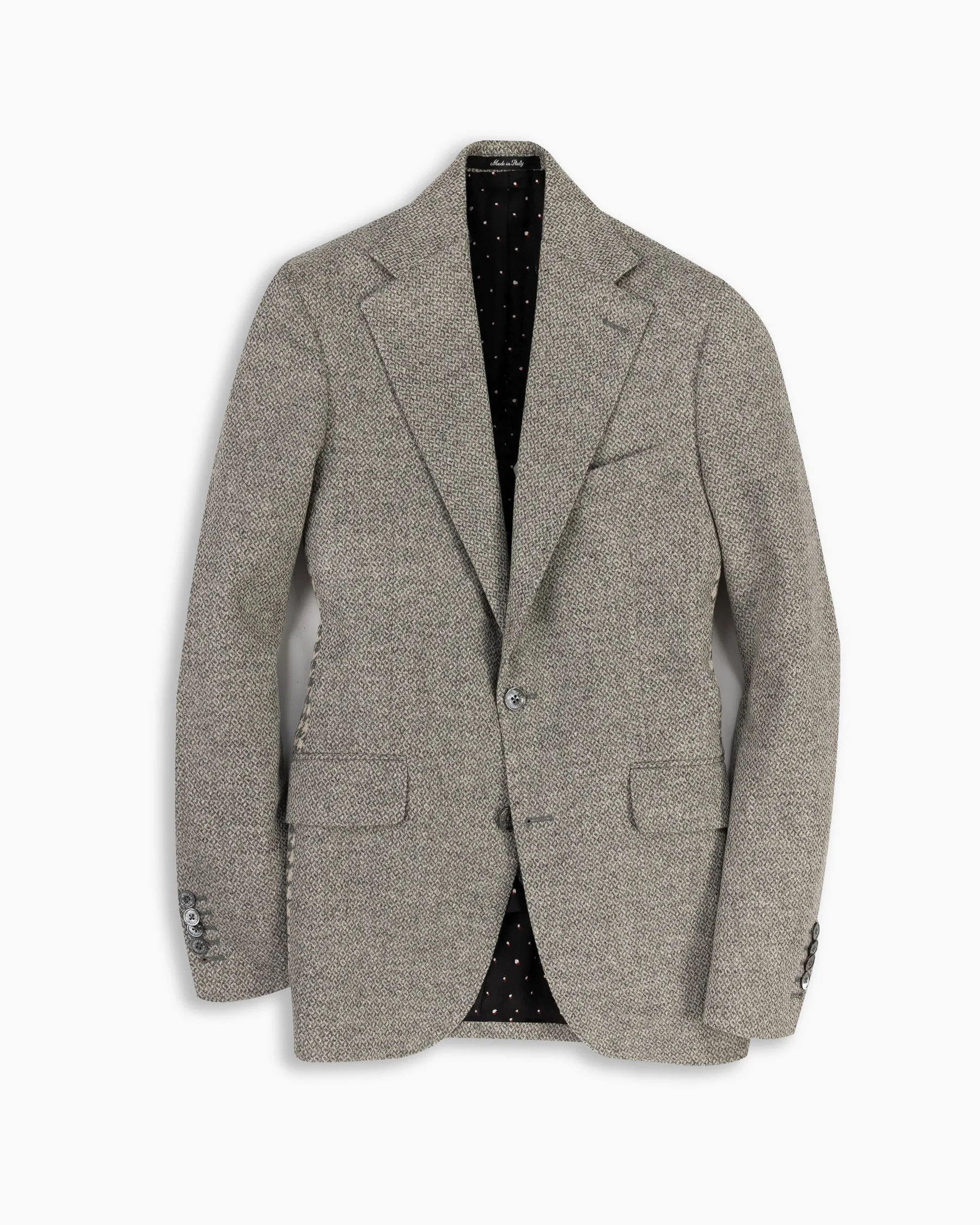 Grey Geometric Contrast Hip Blazer