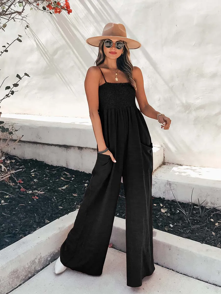 iForgirls Sling Pocket High Waist Jumpsuit