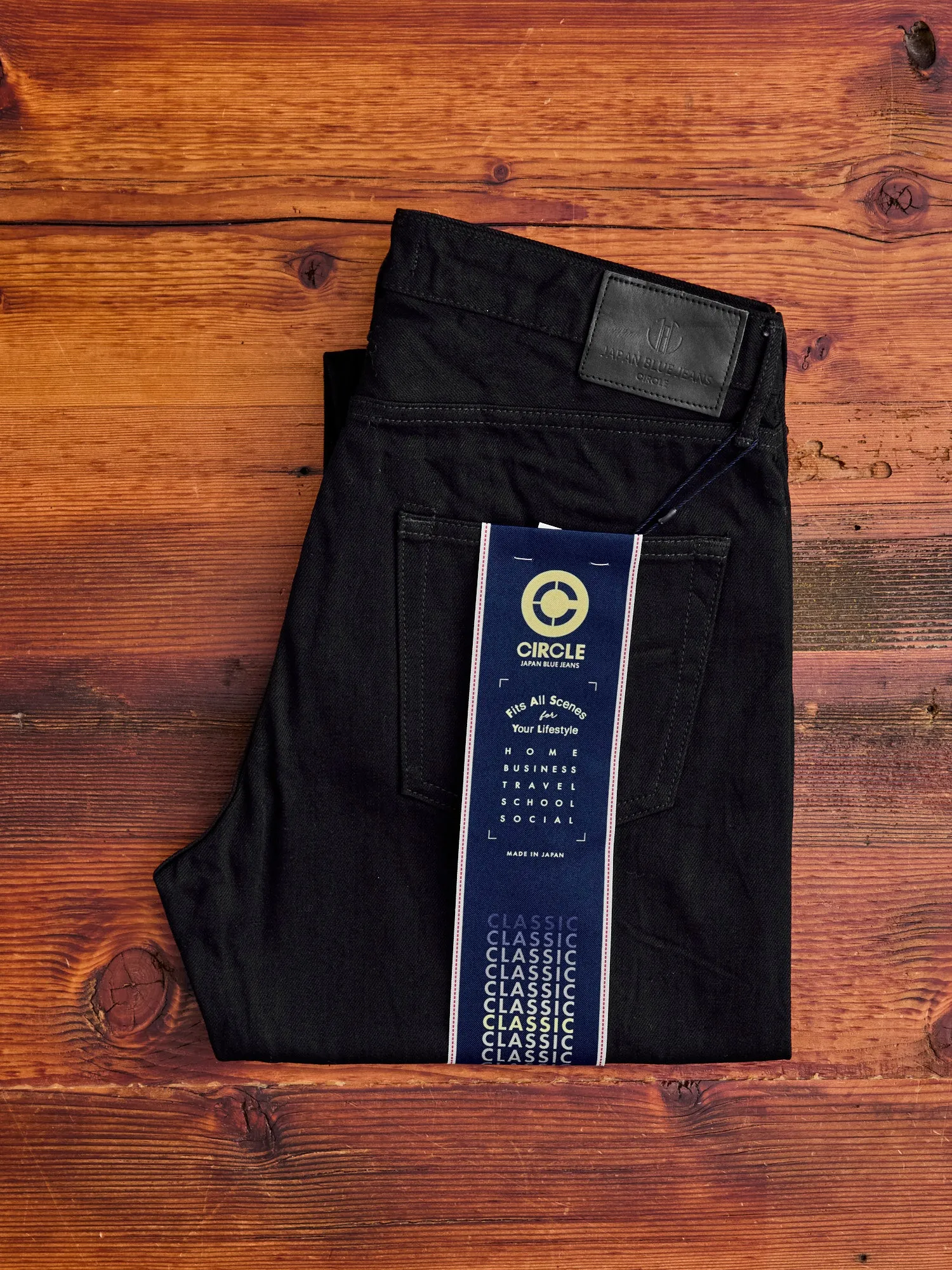 J414 14oz Black Selvedge Denim - Classic Straight Fit