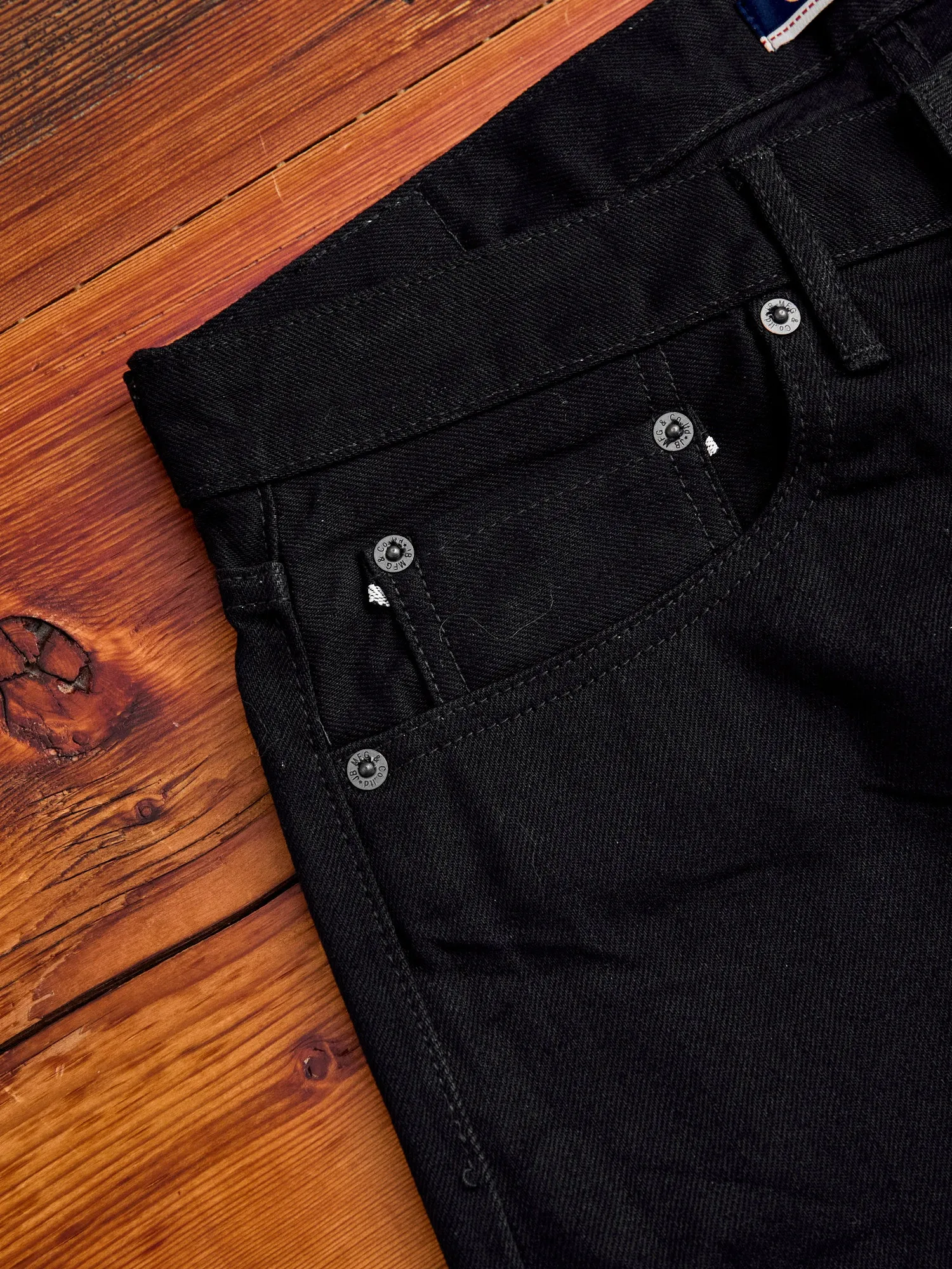 J414 14oz Black Selvedge Denim - Classic Straight Fit