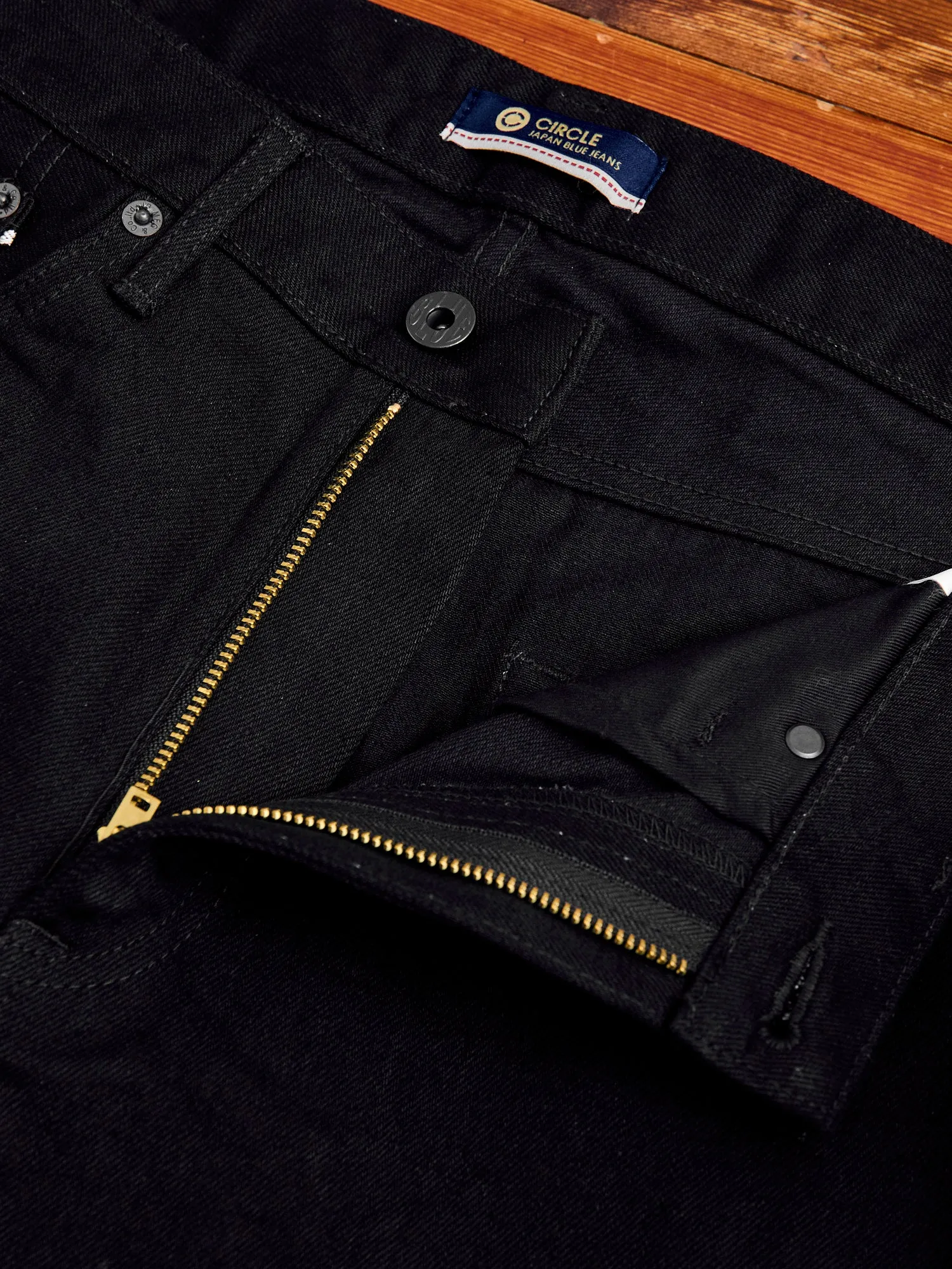 J414 14oz Black Selvedge Denim - Classic Straight Fit