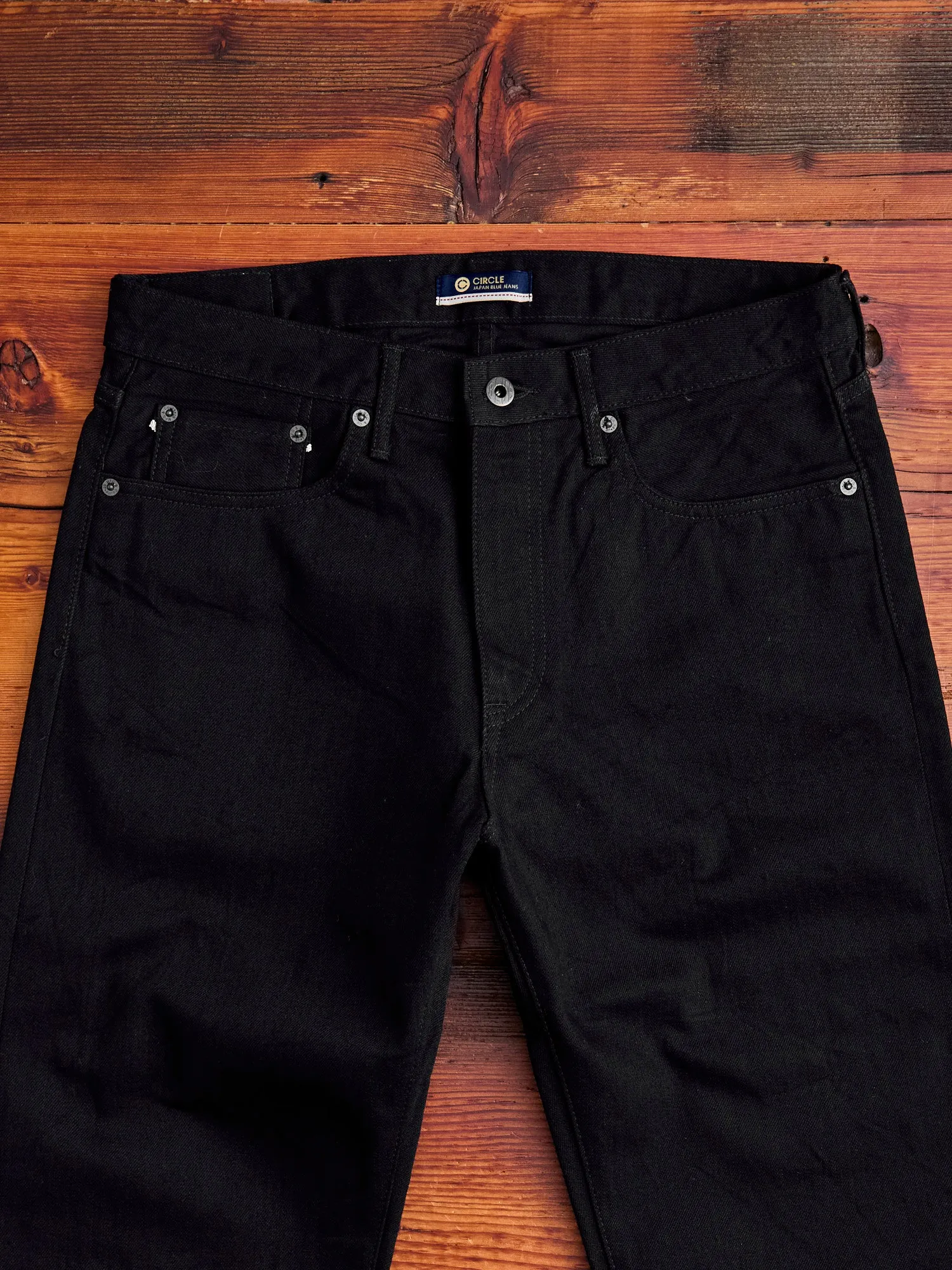 J414 14oz Black Selvedge Denim - Classic Straight Fit