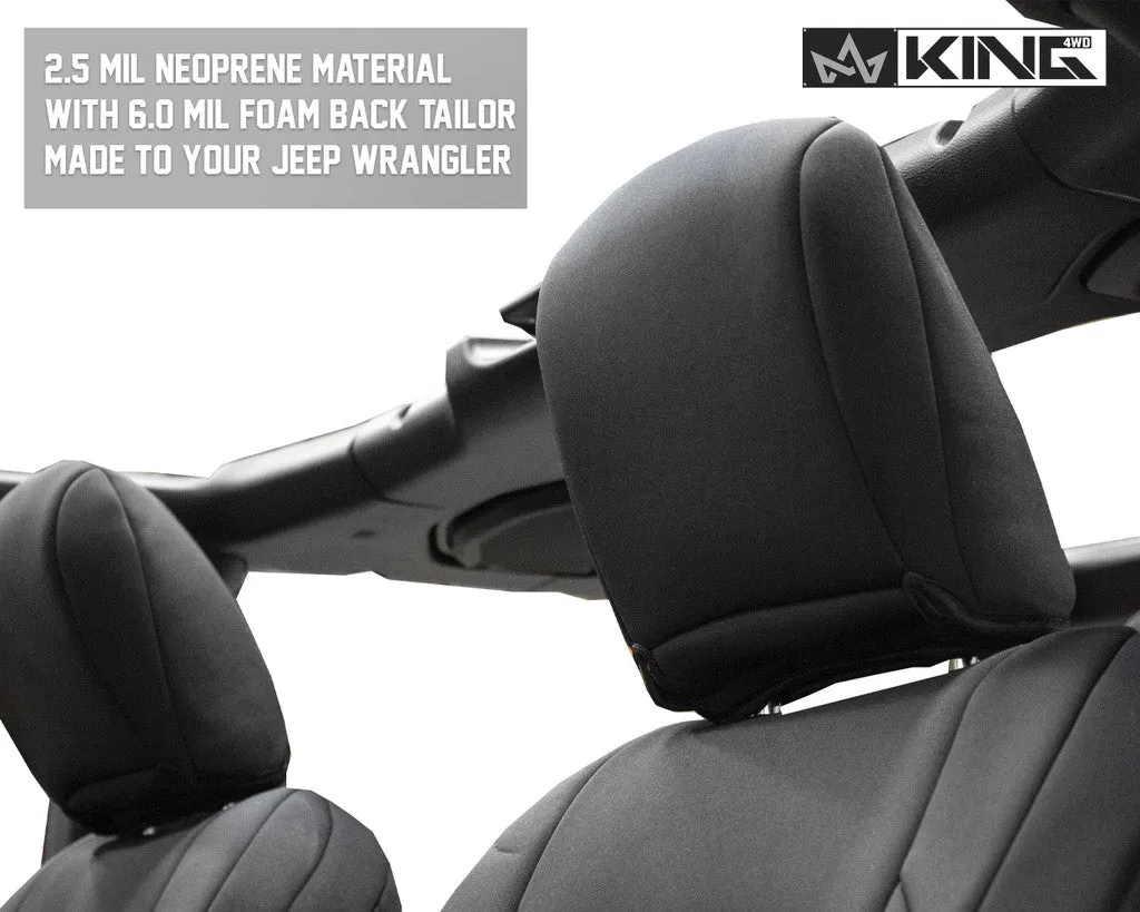 KING 4WD | Jeep Wrangler Unlimited JL 4 Door 2018-2019 Neoprene Seat Covers Black (11010801)