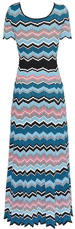 Knit Zig Zag Maxi Dress, Multi