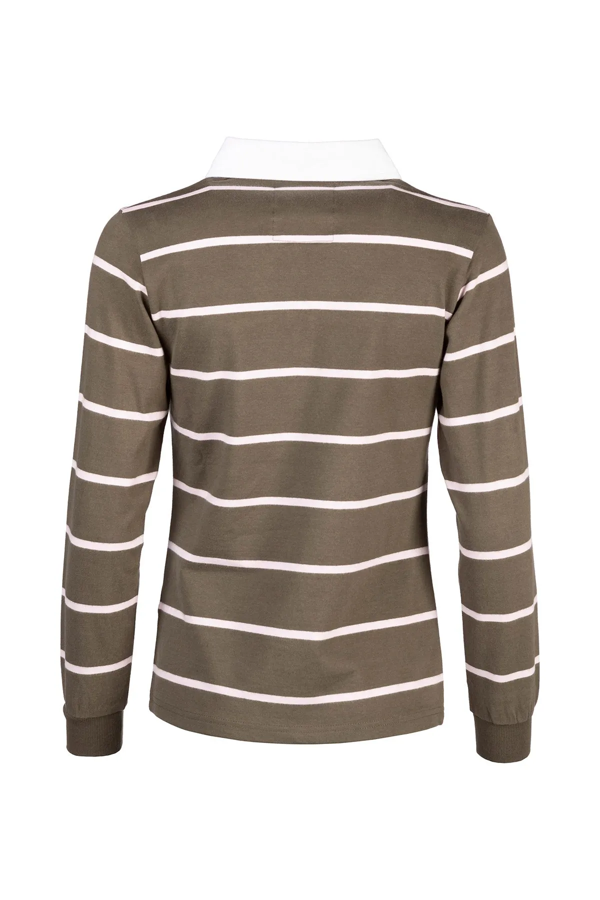 Ladies Striped Rugby Shirt - Ruby