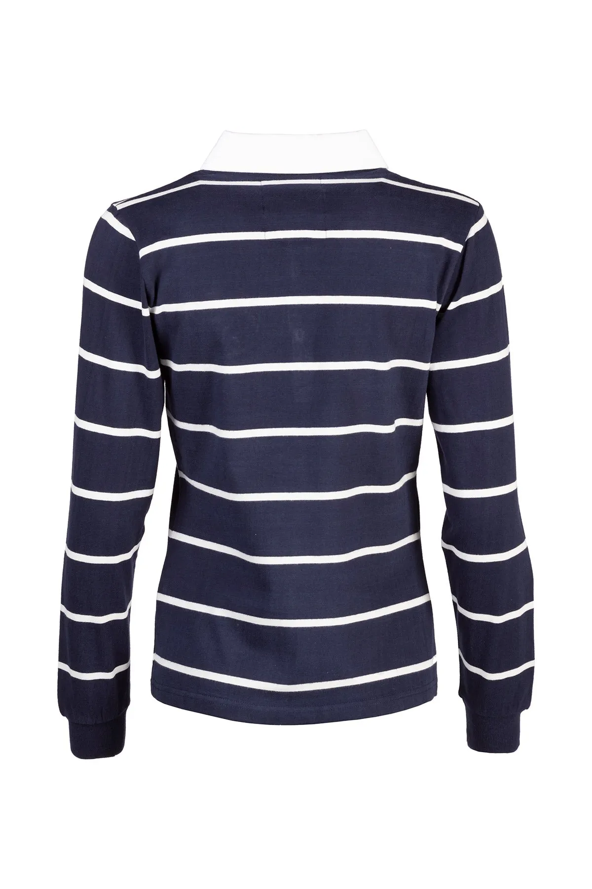 Ladies Striped Rugby Shirt - Ruby