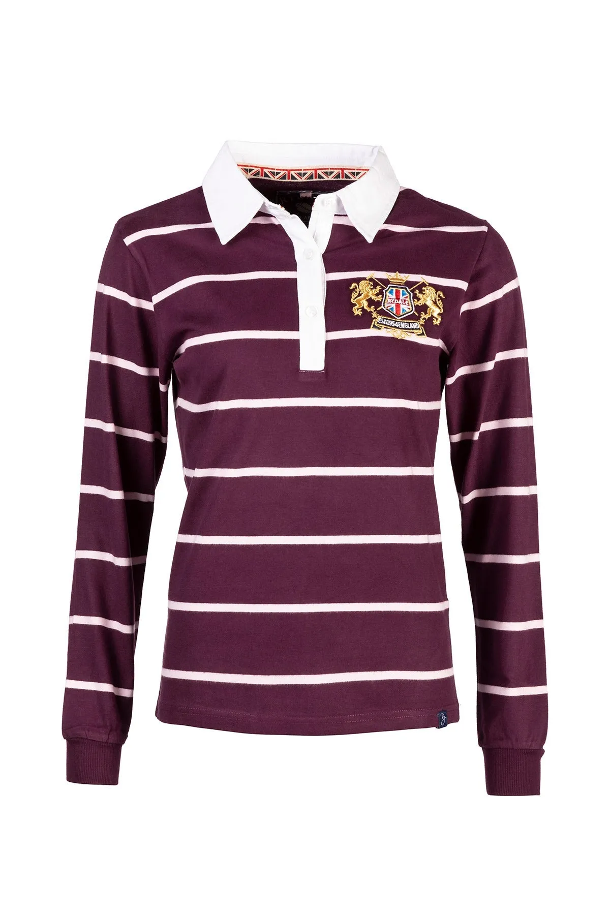 Ladies Striped Rugby Shirt - Ruby