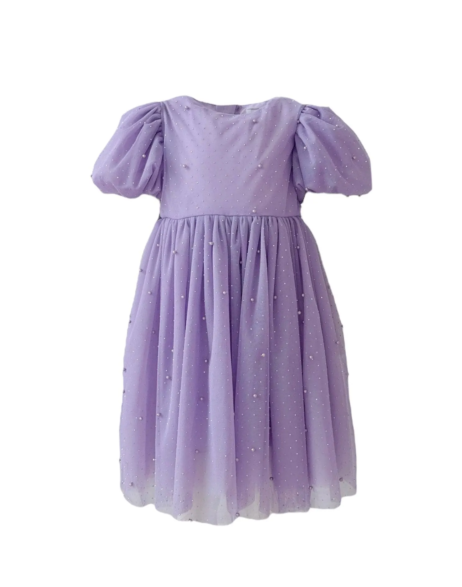 Lavender Crystal Pearl Tulle Dress