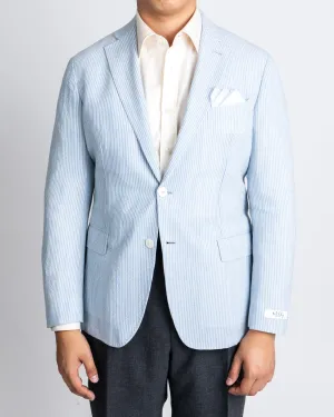 Lt.Blue & White Pincord Soft Coat