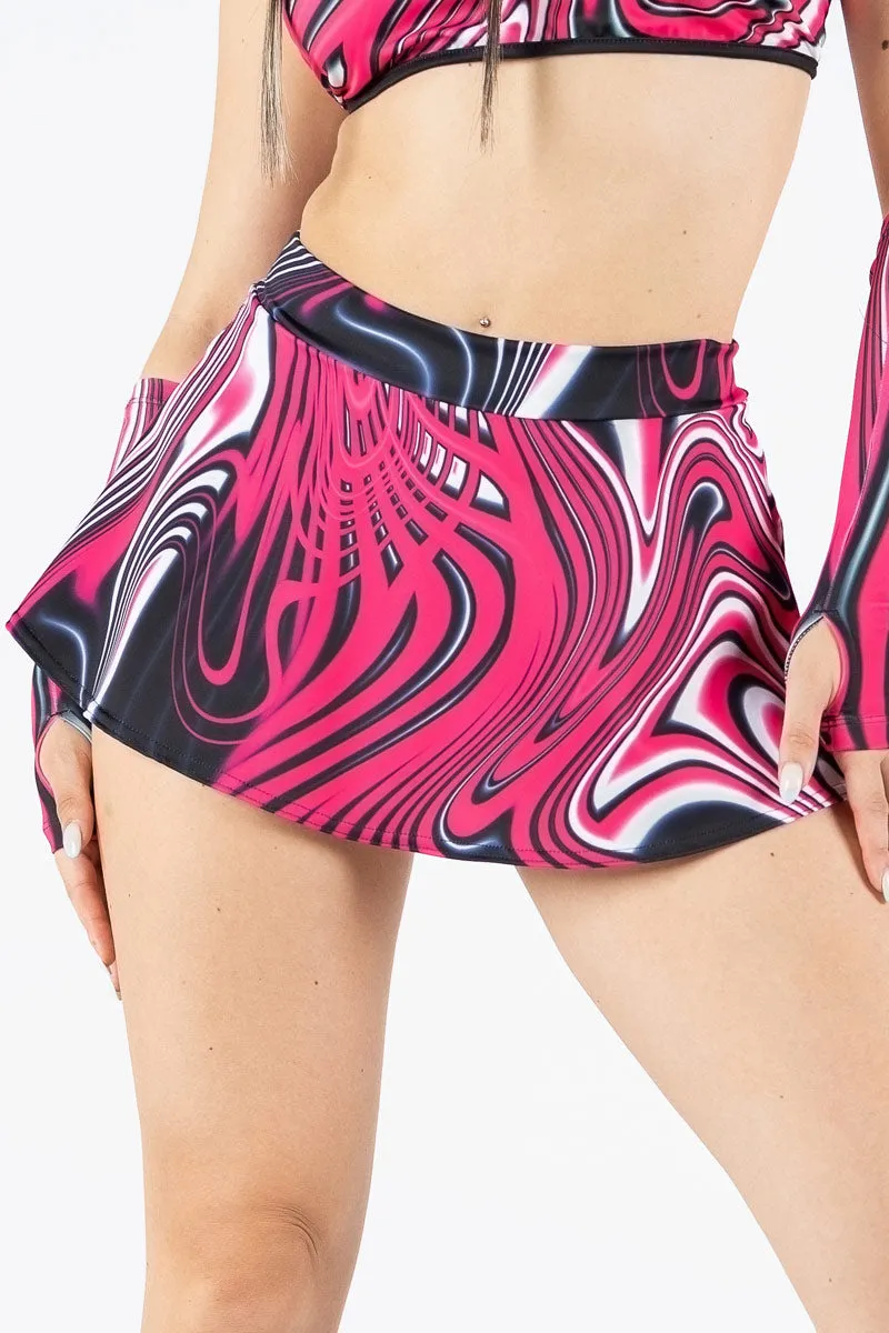 Magenta Motion Rave Mini Skirt