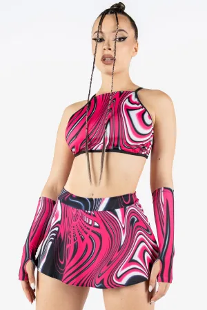 Magenta Motion Rave Mini Skirt