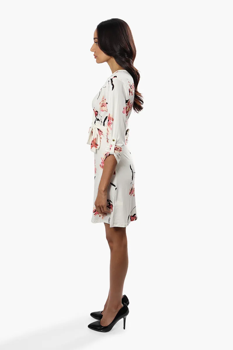 Majora Floral Crossover Day Dress - White