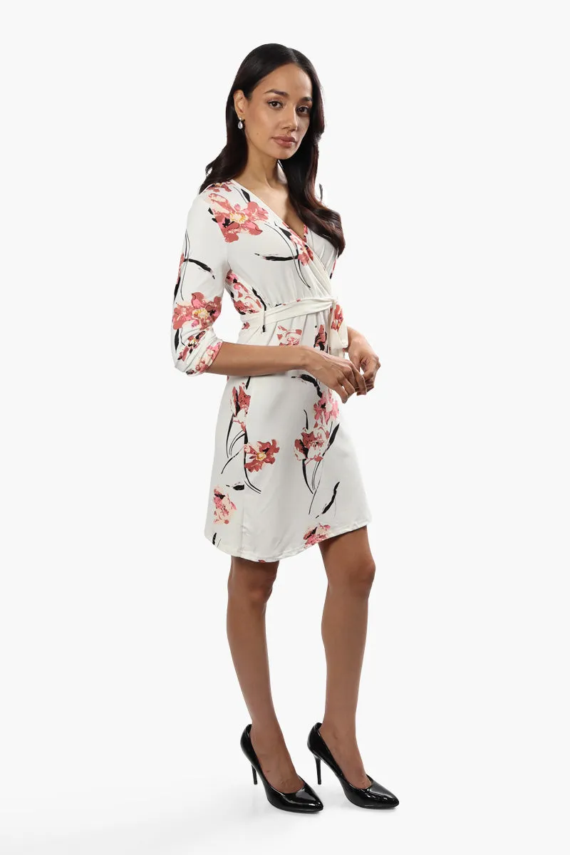 Majora Floral Crossover Day Dress - White