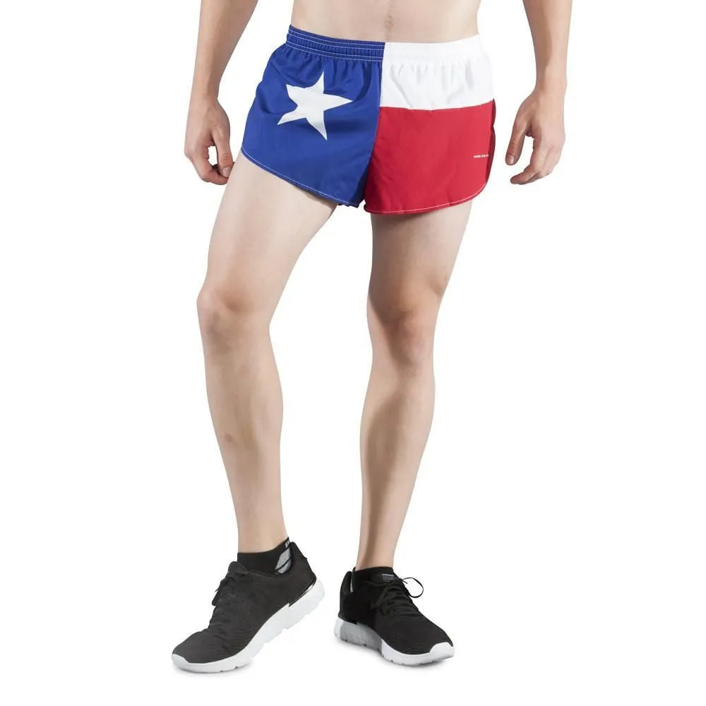 Men's Flag 1" Elite Split Shorts [S-T] - Texas